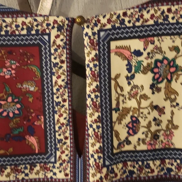 LULUS Crack a Smile Cream and Plum Multi Print Long Sleeve Shift Dress - NWT - Picture 11 of 15